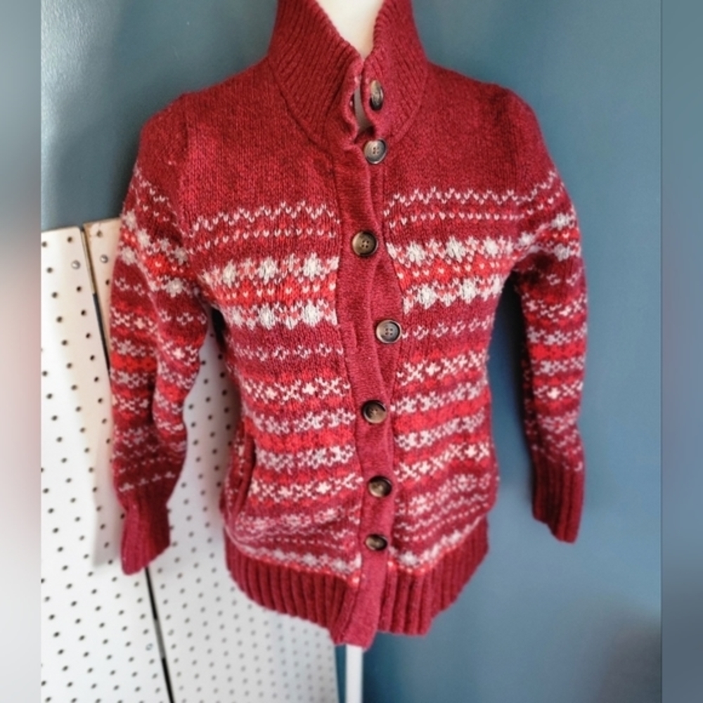 Eddie Bauer button up cardigan sweater size Small Petite 28% wool